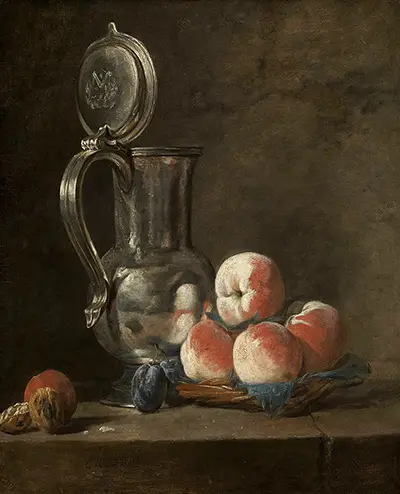 Still Life with Tin Pitcher and Peaches Jean-Baptiste-Simeon Chardin